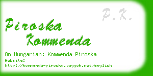 piroska kommenda business card